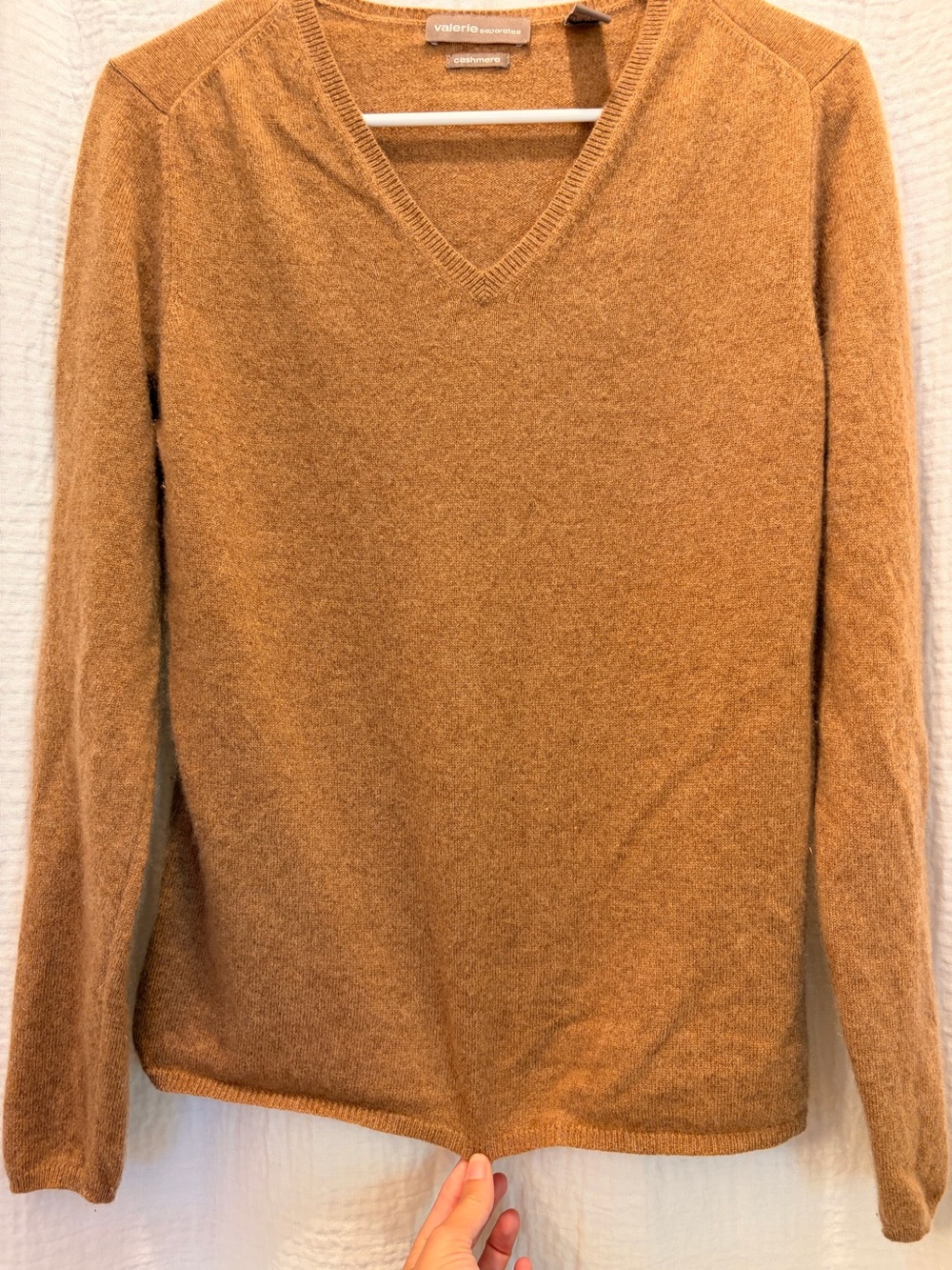 Vintage Valerie Separates 100% Cashmere Sweater Womens M Camel Brown Tan